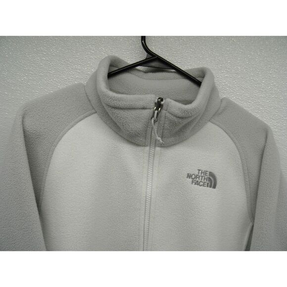 The North Face Jacket Women's XL White Gray Fleece Full Zip Polartec - Picture 2 of 7